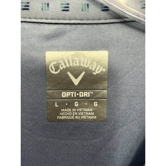 Callaway Polo Shirt Men's Large Navy Blue Opti Dri Performance Logo Stretch - Picture 4 of 5